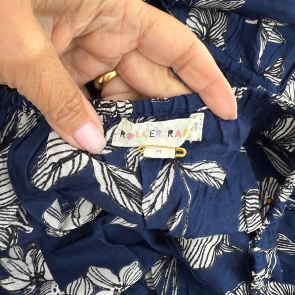 Roller Rabbit Casual Blue Floral Maxi Dress Sz M Work Brunch Cruise Wear - Picture 5 of 7